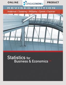 CengageNOW with XLSTAT, 1 Term Printed Access Card for Anderson/Sweeney/Williams/Camm/Cochran's Statistics for Business and Economics, Revised, 13th