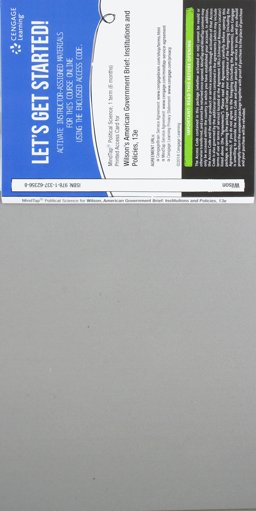 MindTap Political Science for Wilson/Dilulio/Bose/Levendusky's American Government: Institutions and Policies, Brief Version [Instant Access] 1 term (6 months) 13th 9781337623568 Front Cover