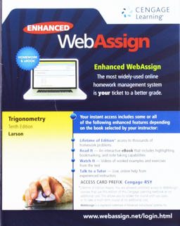 WebAssign Printed Access Card for Larson's Trigonometry, 10th Edition, Single-Term