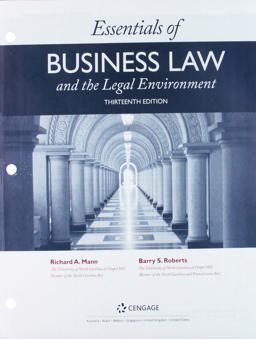 Bundle: Essentials of Business Law and the Legal Environment, Loose-Leaf Version, 13th + MindTap Business Law, 1 Term (6 Months) Printed Access Card 13th 9781337736855 Front Cover