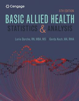 Basic Allied Health Statistics and Analysis 5th 9781337796965 Front Cover