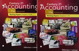 Print Student Working Papers (Chapters 1-24) for Century 21 Accounting: Advanced, 11th