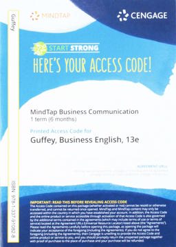 MindTap for Guffey/Seefer's Business English, 13th Edition [Instant Access], 1 term 13th 9781337910828 Front Cover