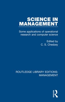 Science in Management 1st 9781351257503 Front Cover
