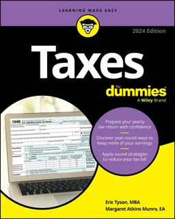 Taxes for Dummies 2024 Edition  9781394226450 Front Cover