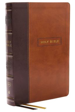 KJV Holy Bible with 73,000 Center-Column Cross References, Brown Leathersoft, Red Letter, Comfort Print