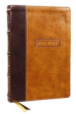 KJV Holy Bible with Apocrypha and 73,000 Center-Column Cross References, Brown Leathersoft, Red Letter, Comfort Print