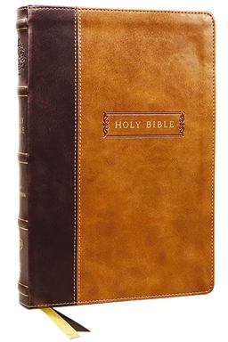 KJV Holy Bible with Apocrypha and 73,000 Center-Column Cross References, Brown Leathersoft, Red Letter, Comfort Print (Thumb Indexed)