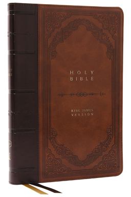 KJV Bible, Giant Print Thinline Bible, Vintage Series, Leathersoft, Red Letter, Thumb Indexed, Comfort Print [Brown]