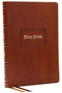 KJV Bible, Giant Print Thinline Bible, Vintage Series, Leathersoft, Red Letter, Thumb Indexed, Comfort Print [Tan]