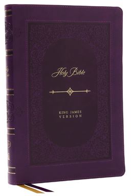 KJV Bible, Giant Print Thinline Bible, Vintage Series, Leathersoft, Red Letter, Thumb Indexed, Comfort Print [Purple]