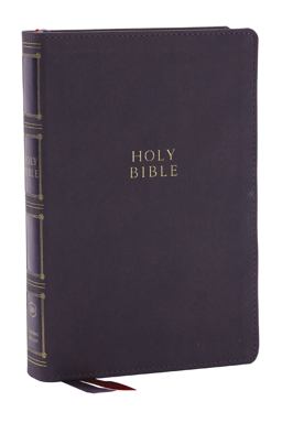 KJV Holy Bible - Compact Bible with 43,000 Center-Column Cross References, Gray Leathersoft W- Thumb Indexing (Red Letter, Comfort Print, King James Version)
