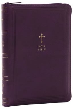 KJV Compact Bible W 43,000 Cross References, Purple Leathersoft with Zipper, Red Letter, Comfort Print