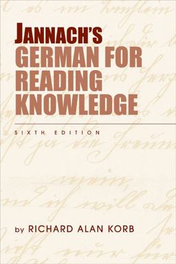 Jannach's German for Reading Knowledge 6th 9781413033496 Front Cover