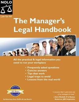 Manager's Legal Handbook 3rd 9781413303667 Front Cover