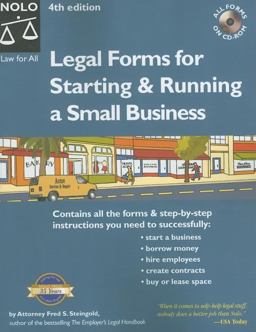 Legal Forms for Starting and Running a Small Business 4th 9781413304114 Front Cover
