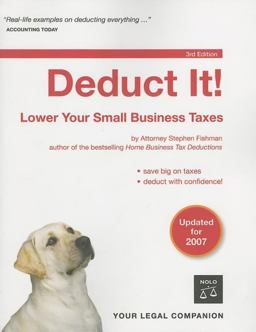 Deduct It! : Lower Your Small Business Taxes 3rd 9781413305289 Front Cover