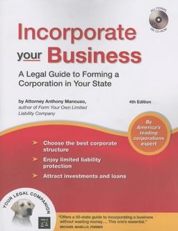 Incorporate Your Business A Legal Guide to Forming a Corporation in Your State 4th 9781413306361 Front Cover