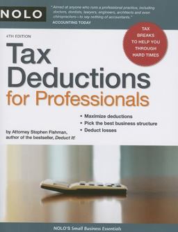 Tax Deductions for Professionals 4th 9781413309195 Front Cover