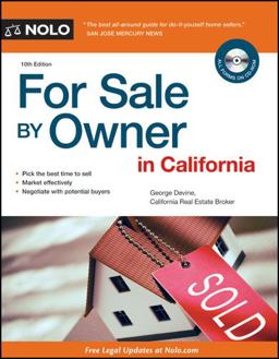 For Sale by Owner in California 10th 9781413310955 Front Cover