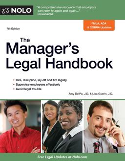Manager's Legal Handbook 7th 9781413319859 Front Cover