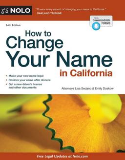 How to Change Your Name in California 14th 9781413319897 Front Cover