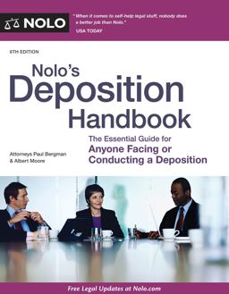 Nolo's Deposition Handbook 6th 9781413320596 Front Cover