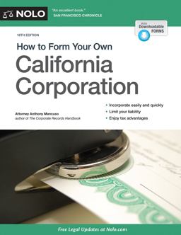 How to Form Your Own California Corporation 18th 9781413325911 Front Cover