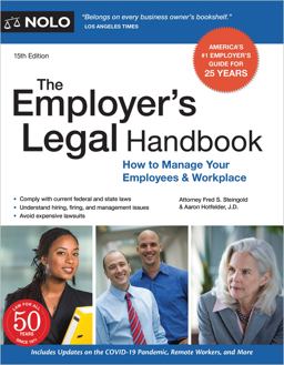 Employer's Legal Handbook How to Manage Your Employees and Workplace 15th 9781413328820 Front Cover