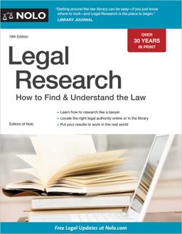 Legal Research How to Find and Understand the Law 19th 9781413328882 Front Cover