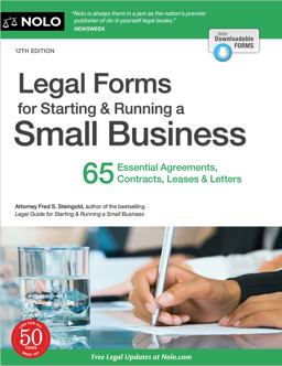 Legal Forms for Starting and Running a Small Business 65 Essential Agreements, Contracts, Leases and Letters 12th 9781413329513 Front Cover