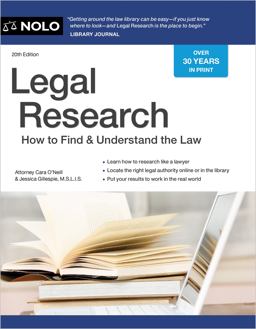 Legal Research How to Find and Understand the Law 20th 2024 9781413331929 Front Cover
