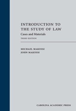 Introduction to the Study of Law Cases and Materials 3rd 9781422428733 Front Cover