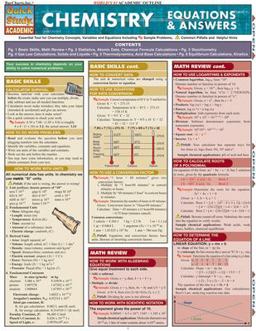 Chemistry Equations and Answers A QuickStudy Laminated Reference Guide  9781423201892 Front Cover