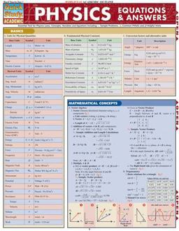 Physics Equations and Answers QuickStudy Laminated Reference Guide  9781423201908 Front Cover