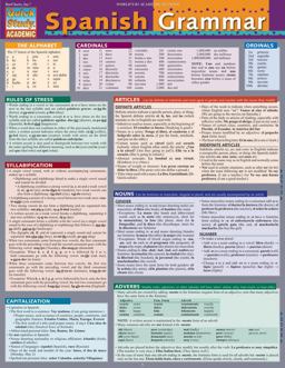 Spanish Grammar A QuickStudy Laminated Reference Guide  9781423219637 Front Cover