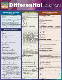 Differential Equations QuickStudy Laminated Reference Guide  9781423220329 Front Cover