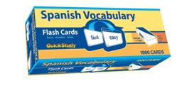 Spanish Vocabulary Flash Cards (1000 Cards) A QuickStudy Reference Tool  9781423221661 Front Cover
