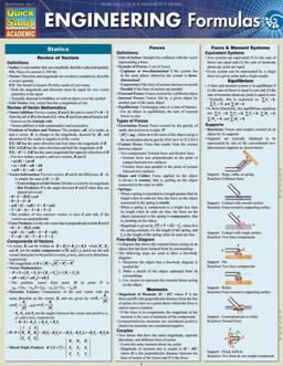 Engineering Formulas QuickStudy Laminated Reference Guide  9781423223597 Front Cover