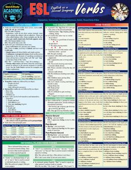 ESL - English As a Second Language - Verbs A QuickStudy Laminated Reference Guide 2nd 9781423238676 Front Cover