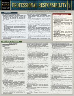 Professional Responsibility A QuickStudy Laminated Reference Guide 2nd 9781423241867 Front Cover