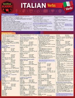 Italian Verbs A QuickStudy Laminated Reference Guide  9781423246206 Front Cover