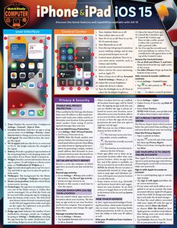 IPhone and IPad IOS 15 A QuickStudy Laminated Reference Guide  9781423247234 Front Cover