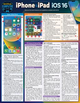 IPhone and IPad IOS 16 A QuickStudy Laminated Reference Guide  9781423248941 Front Cover