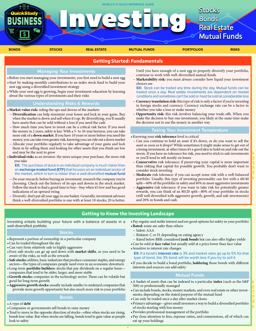 Investing - Stocks, Bonds, Real Estate, Mutual Funds QuickStudy Laminated Reference Guide  9781423249085 Front Cover