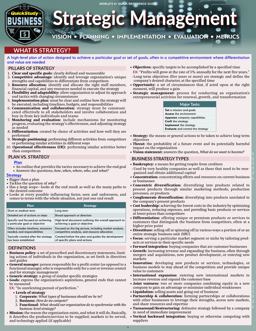 Strategic Management QuickStudy Laminated Reference and Study Guide 2nd 9781423249344 Front Cover