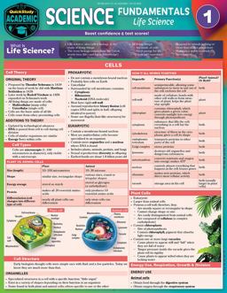 Science Fundamentals 1 - Life Science - Cells, Plants and Animals QuickStudy Laminated Reference and Study Guide 2nd 9781423249375 Front Cover