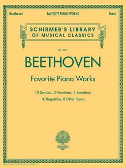 Beethoven - Favorite Piano Works Schirmer Library of Classics Volume 2071  9781423431299 Front Cover