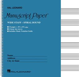 Wide Staff Wirebound Manuscript Paper (Aqua Cover)  9781423480969 Front Cover