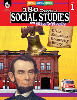 180 Days of Social Studies for First Grade Civics, Economics, Geography, History: Practice, Assess, Diagnose  9781425813932 Front Cover